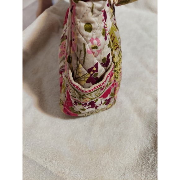 Vera Bradley Floral Quilted Shoulder Bag Purse Pink Green Everyday Carry - Picture 3 of 7